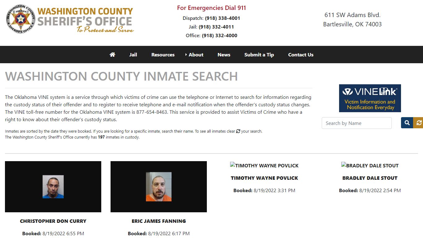 Inmate Search - Washington County Sheriff's Office